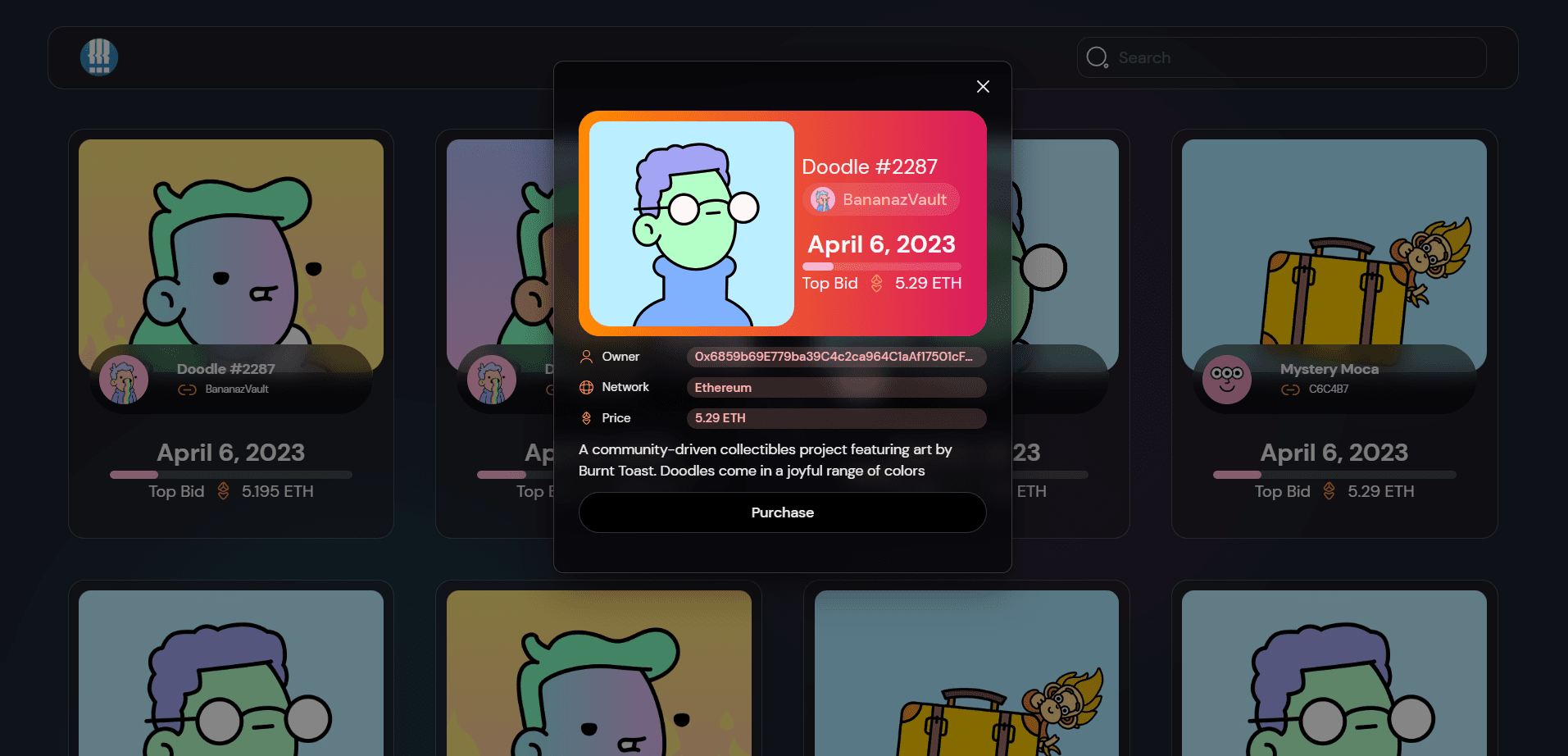 NFT Market Place UI